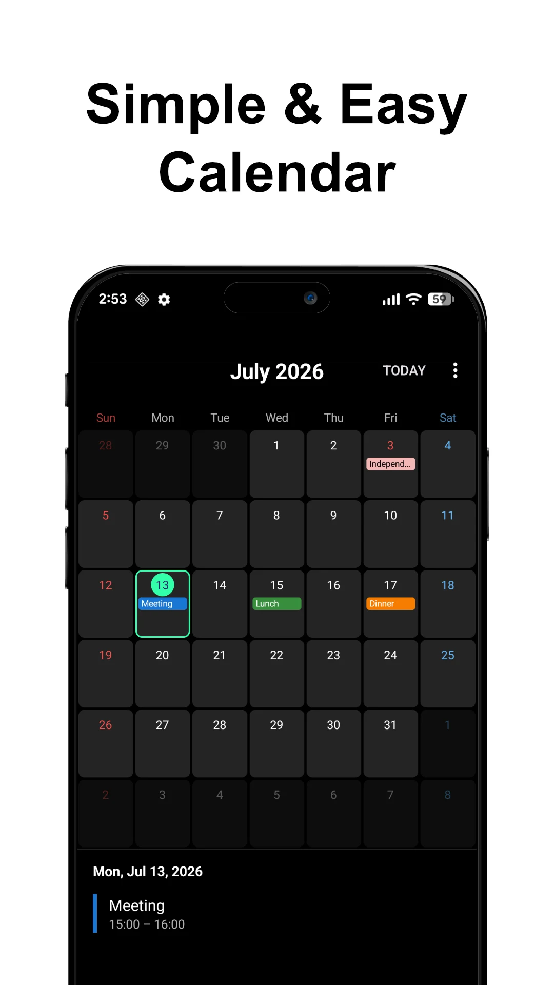 Calendar screenshot