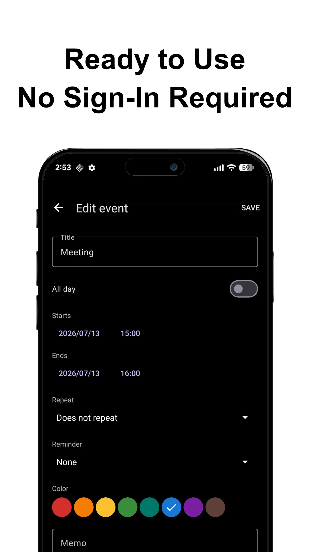 Calendar screenshot